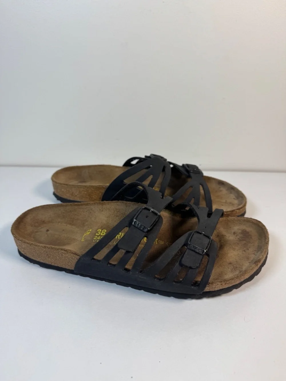 Birkenstock Granada Black Strappy Slide Sandals - EU Size 38 (US Women’s 7-7.5)